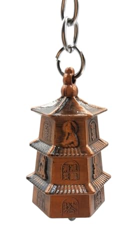Image of Classic Antique Tibetan Temple Bell Shaped Keyring for Gift Gaurdian bell for Car Bike Bags Metal Key ring Key Chain Bag Charm Gift