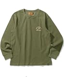 [クリフメイヤー] Wフェイス プリント クルー 池の生物 長袖 カットソー スウェット Tシャツ キッズ ジュニア 子供服 男女兼用 120 カーキ