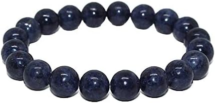 Pulsera elástica de zafiro azul AAA natural  Pulsera de zafiro azul de 7-7.5 pulgadas de longitud, pulsera de piedras preciosas  Pulsera unisex
