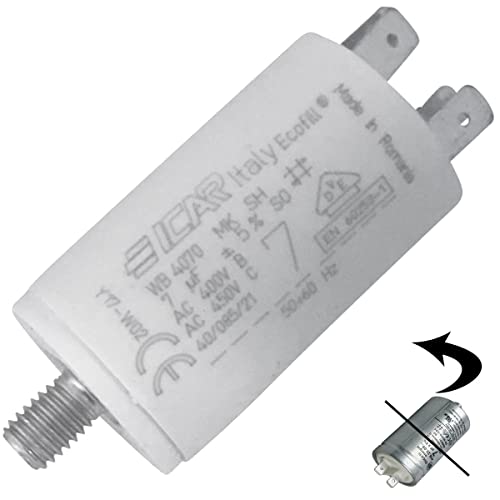 CONDENSATEUR DE DEMARRAGE 7UF 450V 6 POUR SECHE LINGE CANDY - 416171164