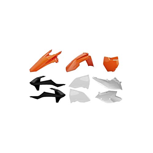 Panneau/plastiques kit Polisport moto complet orange noir blanc