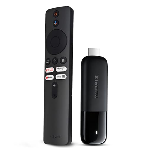 Xiaomi TV Stick 4K (2nd Gen), Mi Streaming Stick Compatible con Google TV, Google Cast, Control Remoto por Voz, Compatible con Wi-Fi 6, HDR10, Dolby Vision, Dolby Atmos y DTS:X, Canales Gratuitos