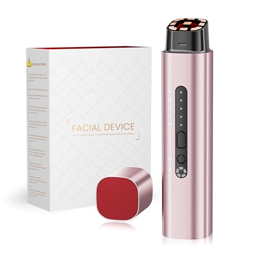 Aparato Radiofrecuencia Facial Profesional, 5 en 1 Masajeador Facial de Microcorriente, Dispositivo Eléctrico Antiacné, Antiarrugas, Reafirmante y Lifting para Rostro y Cuello (Oro rosa)