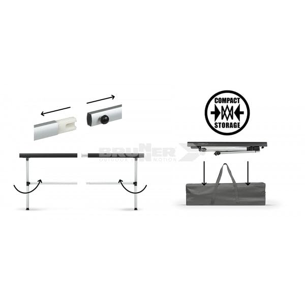 BRUNNER TAVOLO IN ALLUMINIO CON PIANO ARROTOLABILE ULTRACOMPATTO E LEGGERO ACCELERATE COMPACK 4