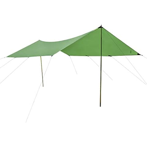 CampAir Tarp M - Waterproof Rain Shelter Sun Tarp, 3 x 4m, Rectangle, Green Cover