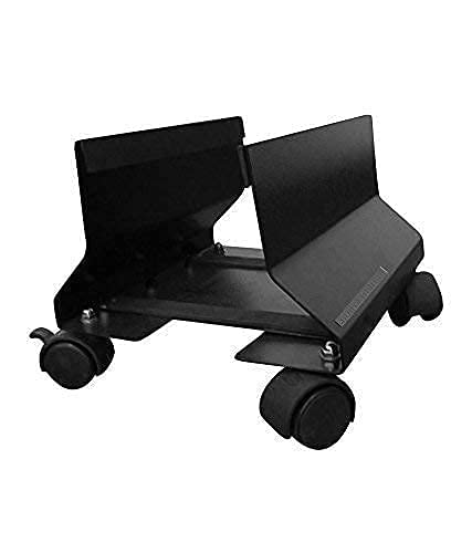 BOSNEY Lightweight Metal CPU Trolley Black Powder Coated 0.6 MM Durable Steel Pack of 1 Portable CPU Stand with Wheels for Easy Mobility and Floor Protection for Home Office Computer Setup