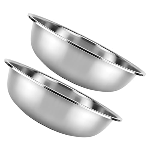 FIXOSHEE Juego 2 Bol Grande De Acero Inoxidable 27 Cm Para Mezclar, Multifuncional, Borde Ancho Seguro, Para Cocina Lavar Verduras Frutas Ensaladas