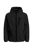 Sweatjacke JACK & JONES Herren JCOCARSON Light Jacket Hood STS Übergangsjacke, Black/Print:JACKJONES, L