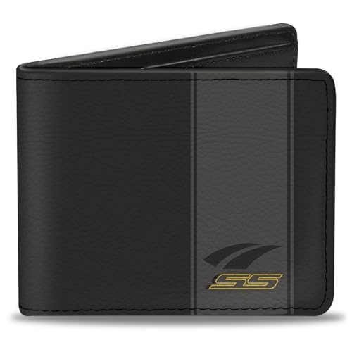 Buckle-Down Men's PU Bifold Wallet-CMP 06 Camaro SS Black/Gray, Multicolor, 4.0
