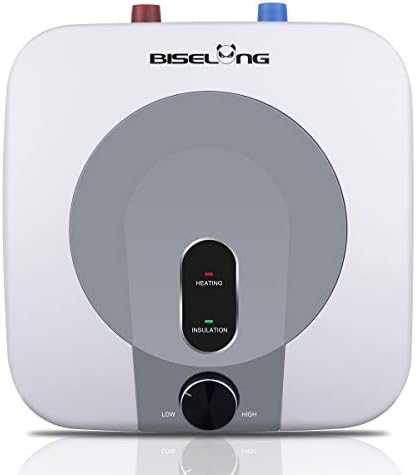 110V-120V 1.5Kw Electric Tank Hot 2.5 Gallon Water Heater Storage，Small Under Sink Counter RV TR Endless Trailer Kitchen Compact Point-of-Use,1 PCs 16” Long 1/2”FIP Stainless Steel Water Hoses 9.5L