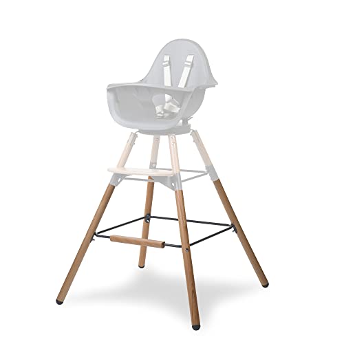 Image of Childhome Evolu One.80 High Chair Extra Set of Long Legs + Foot Rest, Adjustable Height Baby High Chair Legs, Sleek Modern Beechwood Legs, Anthracite