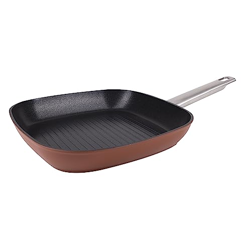Poêle grill 24 cm couleur de terre pour vos repas d'été