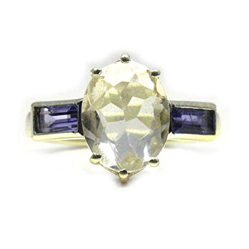 Bague en argent 925 mixte avec oxydes de zirconium coupe ovale et princess