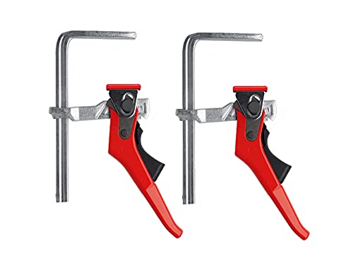 Bessey 2-Pack GTR16S6H Ratcheting Table Clamp with 6 5/16 Capacity x 2 5/16 Throat Depth, 540 lb Clamping Force, Ideal for use with Festool, Makita & Dewalt track saw guides and work tables