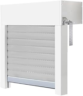 Schellenberg 39053 Aufsatzrollladen-Set für Fenster, Rollladensystem Mini, PVC, 100 x 75 cm, weiß/grau, kürzbar in Höhe, Breite, inkl. EPS-Dämmung und Zubehör für die Selbstmontage