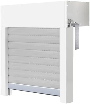 Schellenberg 39053 Aufsatzrollladen-Set für Fenster, Rollladensystem Mini, PVC, 100 x 75 cm, weiß/grau, kürzbar in Höhe, Breite, inkl. EPS-Dämmung und Zubehör für die Selbstmontage