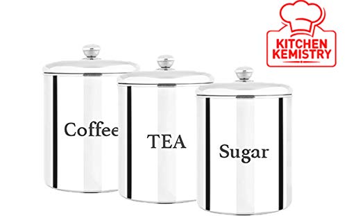 Kitchen Kemistry,Tea, Coffee & Sugar Premium Canister/Kitchen Storage with Capacity of 1000 ml