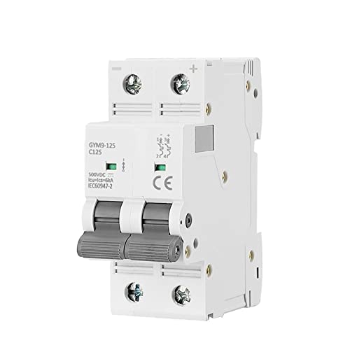 Mini Disyuntor DC 2 Pole 500VDC interruptor magnetotérmico 100A 6KA 2