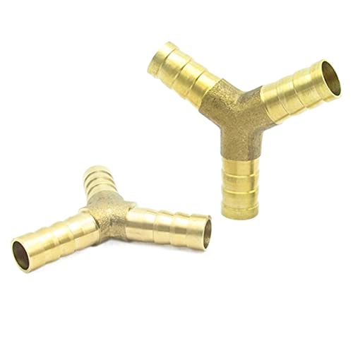 Conector manguera de latón 3 vías tipo Y de 12mm adaptador de tuberías neumáticas e hidráulicas 2