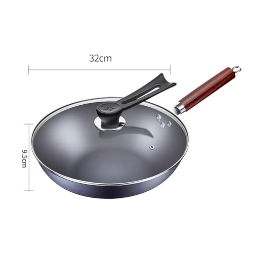 Wok de hierro tradicional con tapa 32 cm miniatura 2