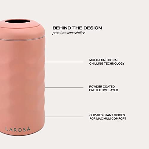 Larosá Gift Set - Wine Chiller With 2 Stemless Wine Tumblers - Unique Gift Ideas For Wine & Champagne Enthusiasts - Wine Bottle Chiller Gift Set - Powder Coated & Double Walled Stainless Steel #TOP2