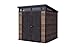 Keter Gerätehaus Signature 7x7 mit Doppeltür und Bodenplatte, abschließbar, Kunststoff wetterfest, 4,7 m² Gartenhaus Walnuss