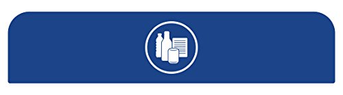 Image of Rubbermaid Commercial Products 1961594 Configure Waste Receptacle Recycling Sign, Mixed Recycling, 45 gal, Blue