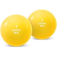 Logest Weighted Toning Exercise Balls Pair - Round Shape Medicine Ball - 1LB 2LB 3LB 4LB 5LB 6LB Available - Toning Muscle for Men & Women