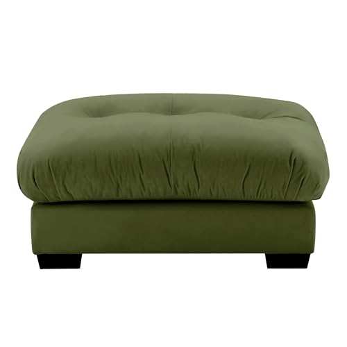 Image of SoarFlash Velvet Sectional Sofa Ottoman, Green