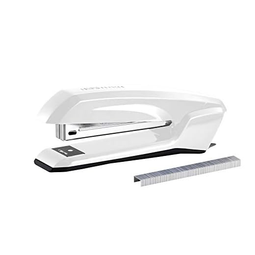Bostitch Office Ascend 3 in 1 Stapler, Integrated Remover, 420 Staples Included, 20 Sheet Capacity, Lightweight, Full Size, White (B210-WHT)