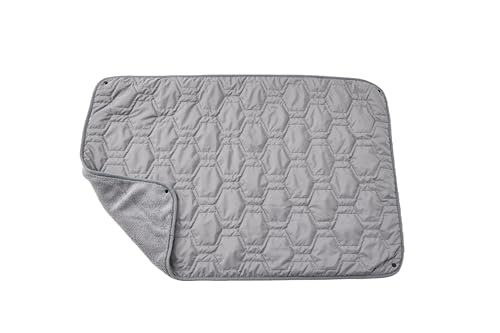 WillerS ブランケット キルティング ボア 冬用 2枚合わせ 膝掛け 小さめ 厚手 暖かい ひざかけ 肩掛け アウトドア キャンプ用 Blanket ボタン付き ブランケット 70*100cm (ライトグレー)