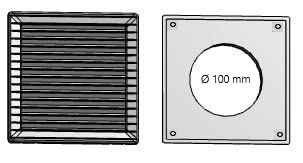 MKK Ventilation Grille Square 170 x 170 mm Diameter 100 mm White - Image 4