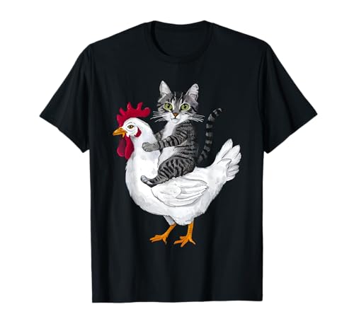 Funny Cat on a Chicken Lover T-Shirt