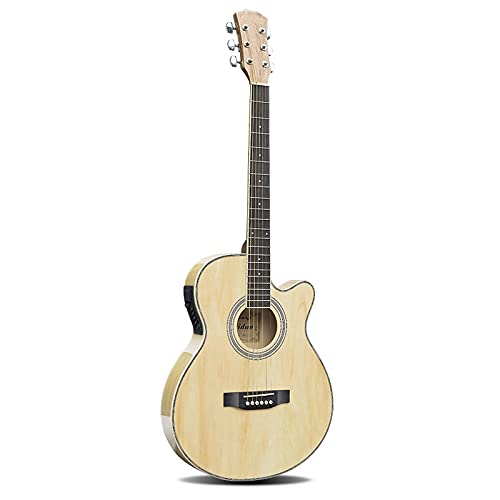 KEPOHK Guitare acoustique électrique 6 cordes en acier corps mince couleur du bois Flattop Balladry Folk 40 pouces 40… - Les Beatles, Paul McCartney, John Lennon, RIngo Starr, George Harrison KEPOHK Guitare acoustique électrique 6 cordes en acier corps mince couleur du bois Flattop Balladry Folk 40 pouces 40…