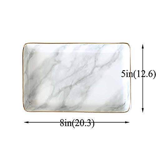 Nordic Style Marble Painting Phnom Penh Ceramic Jewelry Plate Ring Necklace Cosmetic Snack