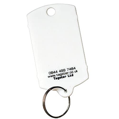 Lot de 200 porte-clés en plastique avec anneaux métalliques Blanc