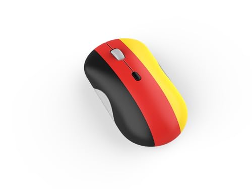 Image of Lenovo 350 Bluetooth Silent Mouse (Fan Edition), Wireless Ergonomic Ambidextrous Design, Bluetooth 5.3, Adjustable DPI up to 2400, 36 Month Battery Life, Recycled Materials, German Flag