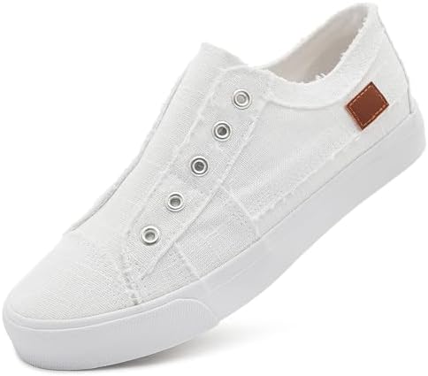 Women's Slip on Shoes Non Slip Fashion Canvas Sneakers Low Top Ca...