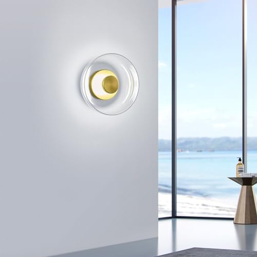 Image of Wall Sconces Set of Two Modern Glass Wall Sconce 6W 6000K LED Wall Sconce Light Bedroom Bedside Wall Lights for Living Room Hallway Dining Room
