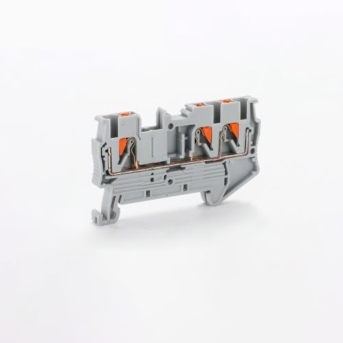 Conector eléctrico carril Din PT2.5-TWIN, tira de alimentación Push-In de 3 conductores