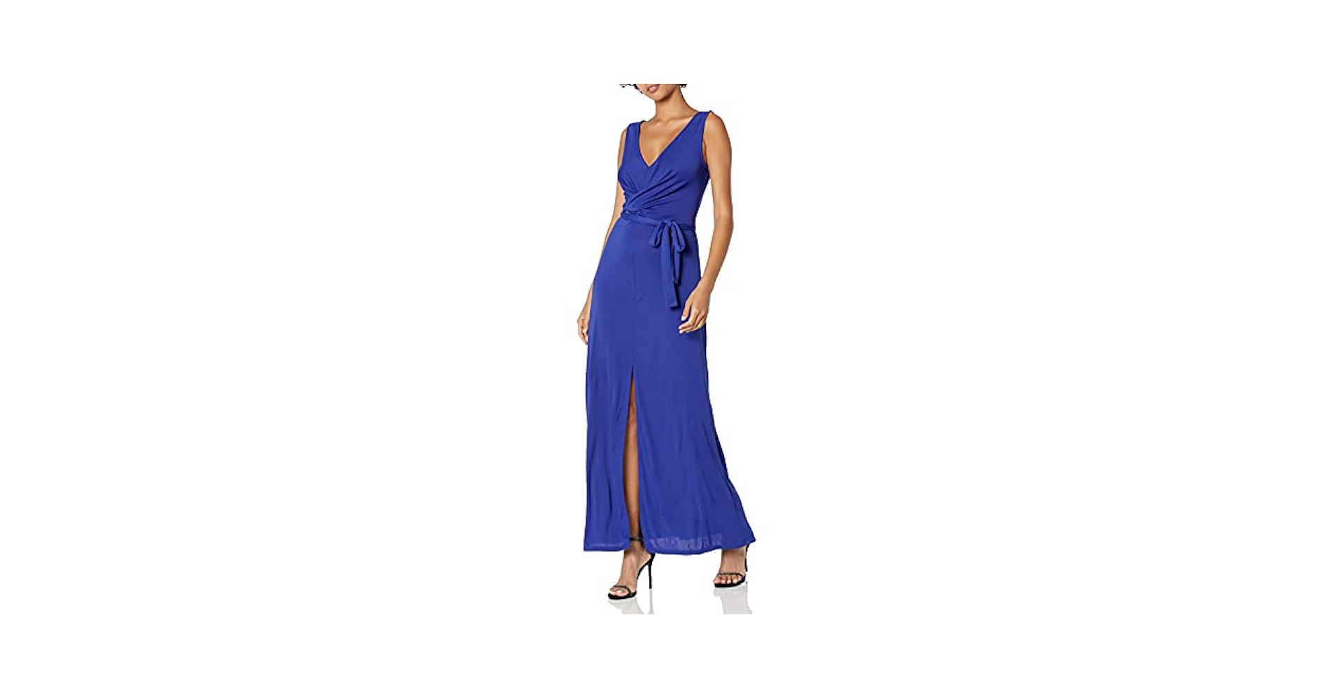 BCBG MAXAZRIA ドレス ブルー BCBGMax Azria Women's Mae Maxi Dress with Front and Back V