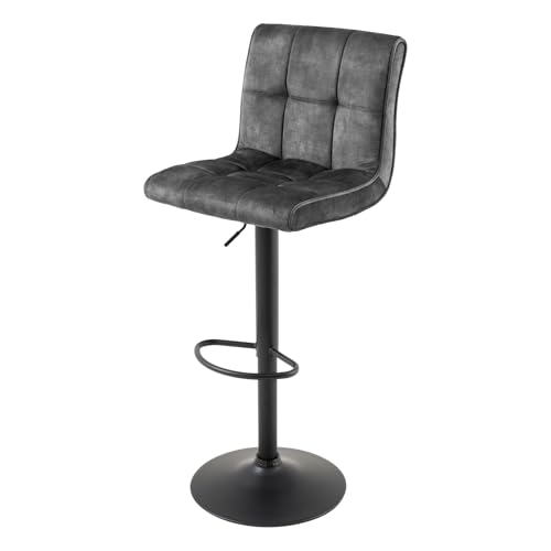 Riess Ambiente Höhenverstellbarer Barhocker Modena - anthrazit schwarz -...