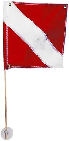 Aqua 14 x 16 Flag, with Suction Cup Mount & 3' Pole