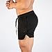 Maiyifu-GJ Men's Gym Bodybuilding Workout Shorts Running Lightweight Jogging Short Pants Drawstring Fitted Training Shorts (Black,Medium)