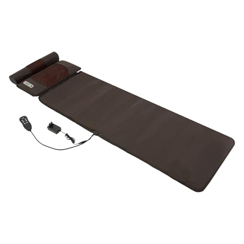 Esterilla de masaje con 10 motores de vibración y función de calor, esterilla eléctrica de masaje de cuerpo entero, masajeador de cuello y espalda, cojín de asiento de masaje, masajeador (marrón negro