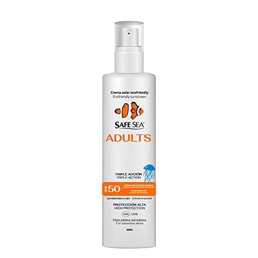 SAFE SEA - Solar Medusas Crema Solar 50 SPF Adultos 250ml | Protector Solar 50 Eco-Friendly | Spray Solar 50 | Proteccion Solar 50 SPF | Antimedusas