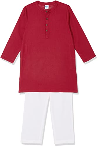 Image of Amazon Brand - Jam & Honey Regular Boys Kurta Sets (AW21KPJF01 Maroon 11-12 Years)
