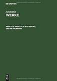Analytica Posteriora (Aristoteles Werke) Analytica Posteriora (Aristoteles Werke)