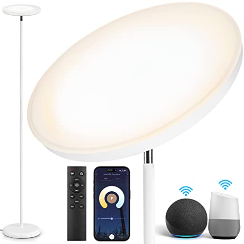 OUTON Lampadaire LED WiFi, 30W/3000LM, Dimmable, Télécommande, Compatible Alexa