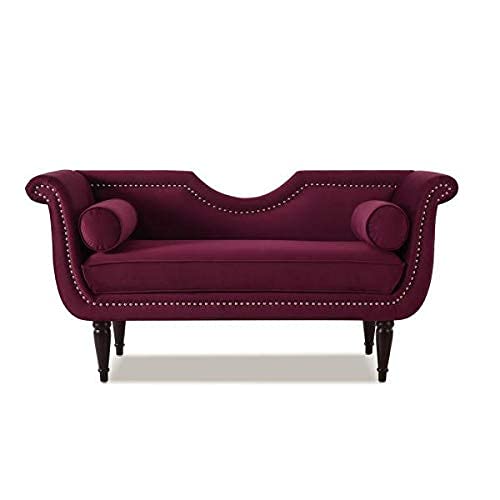 Image of Luxury Velvet 2 Seater Chaise Lounge Sofa - Tufted Chesterfield Modern Couch with Button Tufted Back Elegant Lounge Couch for Living Room, Bedroom, Office